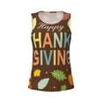 thumbnail image 3 of Picia Happy Thanksgiving With Gnome Pattern Women's Workout Tank Top,Breathable Activewear,Slim Fit Athletic Top,Versatile Workout Moisture-wicking top-X-Large, 3 of 9