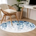 thumbnail image 5 of Blue Eucalyptus Leaves Round Area Rug 3 FT, Small Kitchen Bathroom Mat, Summer Botanical Weeping Washable Indoor Outdoor Throw Runner Carpet Non-Shedding Doormat for Table Shower Sofa Entryway, 5 of 9