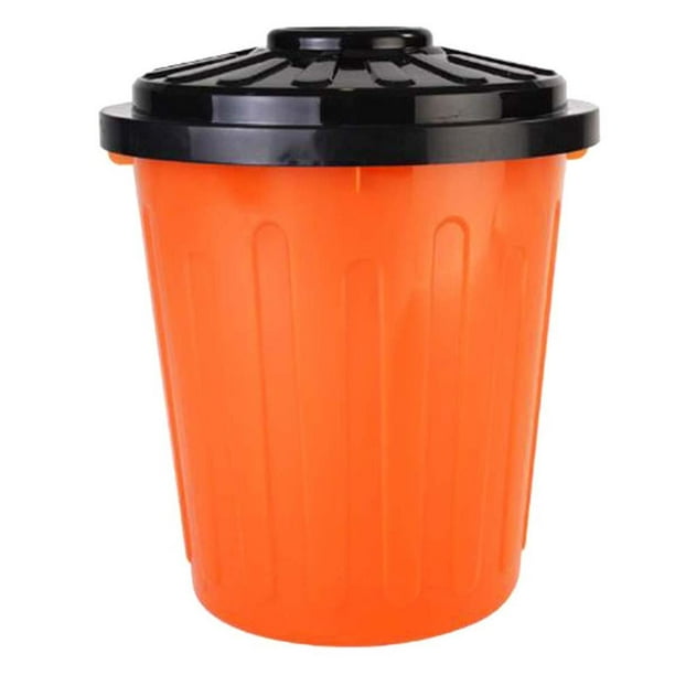Bote para Basura Ecológico VentDepot RecyOrange 1 Pza 7.5lts 18x29cm Polietileno Color Naranja tapa negra