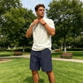 thumbnail image 5 of Resicozy Mens Athletic Shorts Quick Dry Elastic Waist Gym Workout Lightweight Stretch Shorts with Pockets Navy 3XL, 5 of 6