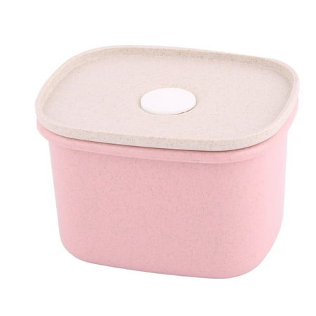 Household Kitchen Wheat Straw Jujube Bean Corn Storage Organizer Box Case Pink