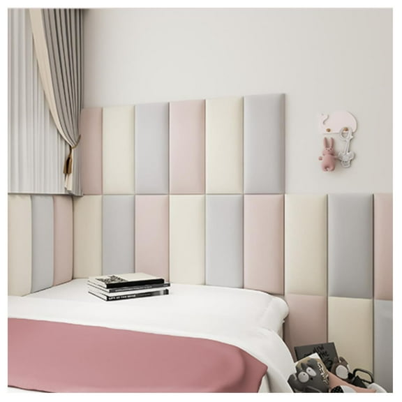 3D Anti-Collision Wall Padding, Soundproof Self-Adhesive Headboard Upholstered Wall Panels,Peel and Stick Wall Padding,Wall Protection Pad for Tatami, Bedroom, Playroom