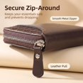 thumbnail image 4 of Men's Zipper Bifold Wallet, Woven Synthetic Leather with ID Window and Coin Pocket, 4 of 6