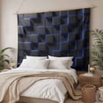 thumbnail image 3 of Blue Black Cubes Tapestry for Bedroom Wall Hanging Tapestry, Modern Geometric Abstract Art Ceiling Backdrop Tapestries Poster Blanket Wall Decor for Teens Room Living Room Dorm 51" x 59", 3 of 8