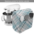 thumbnail image 2 of Tartan Stand Mixer Cover, Checkered Pattern in Plaid Inspired Flannel Motifs from Squares Shape, Kitchen Appliance Organizer Bag Cover with Pockets, 5 Quarts, Blush and Deep Sky Blue, by Ambesonne, 2 of 4