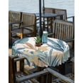 thumbnail image 2 of Fsddascl Green Yellow Tropical Leaves Outdoor Tablecloth - 54 Inch Round Dining Table Cover, Vintage Botanical Summer Waterproof Outdoor Table Cloth with Umbrella Hole & Zipper for Picnic/Patio, 2 of 7