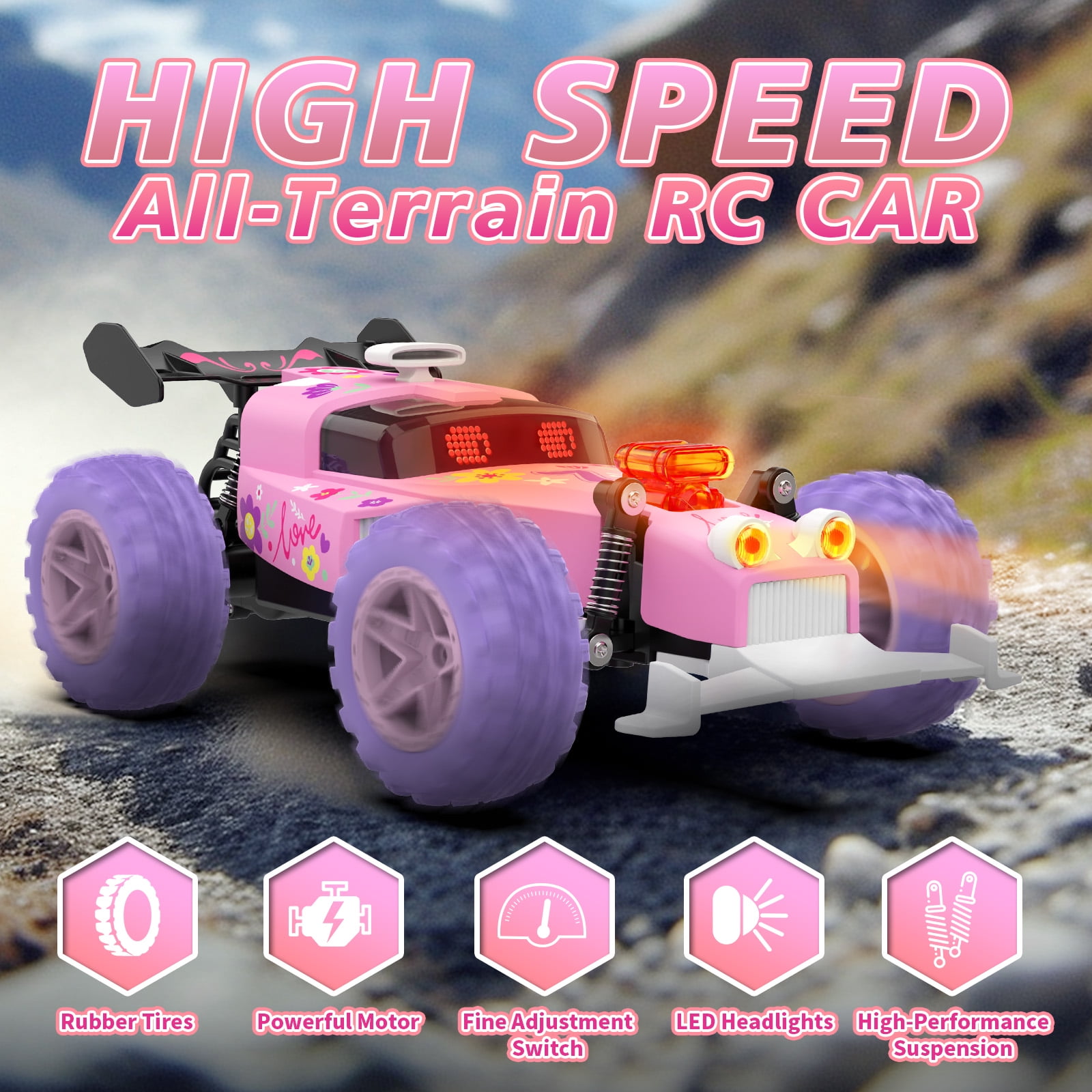 Gmdisc Remote Control Car, 1:18 High Speed RC Cars, 20+ km/h Toy for Boys & Girls Christmas Birthday Gifts for Kids