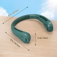 thumbnail image 4 of Queilt Portable Bladeless Neck Fan 5 Speeds Digital Display 3000mAh Large Capacity USB Rechargeable Small Pocket Fan Green, 4 of 5