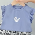 thumbnail image 5 of TOWED22 Infant Baby Girl Clothes 2 Piece Graphic Print Ruffle Sleeve Top Tank and High Waist Shorts Set Summer Outfits Soft Everyday Clothing(Blue,18-24 M), 5 of 6