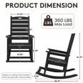 thumbnail image 4 of JUSTLET Outdoor Rocking Chair with Footrest, High Back HDPE Oversized Adirondack Slat Rocker for Patio,Garden,Lawn,Balcony, Black, 4 of 10