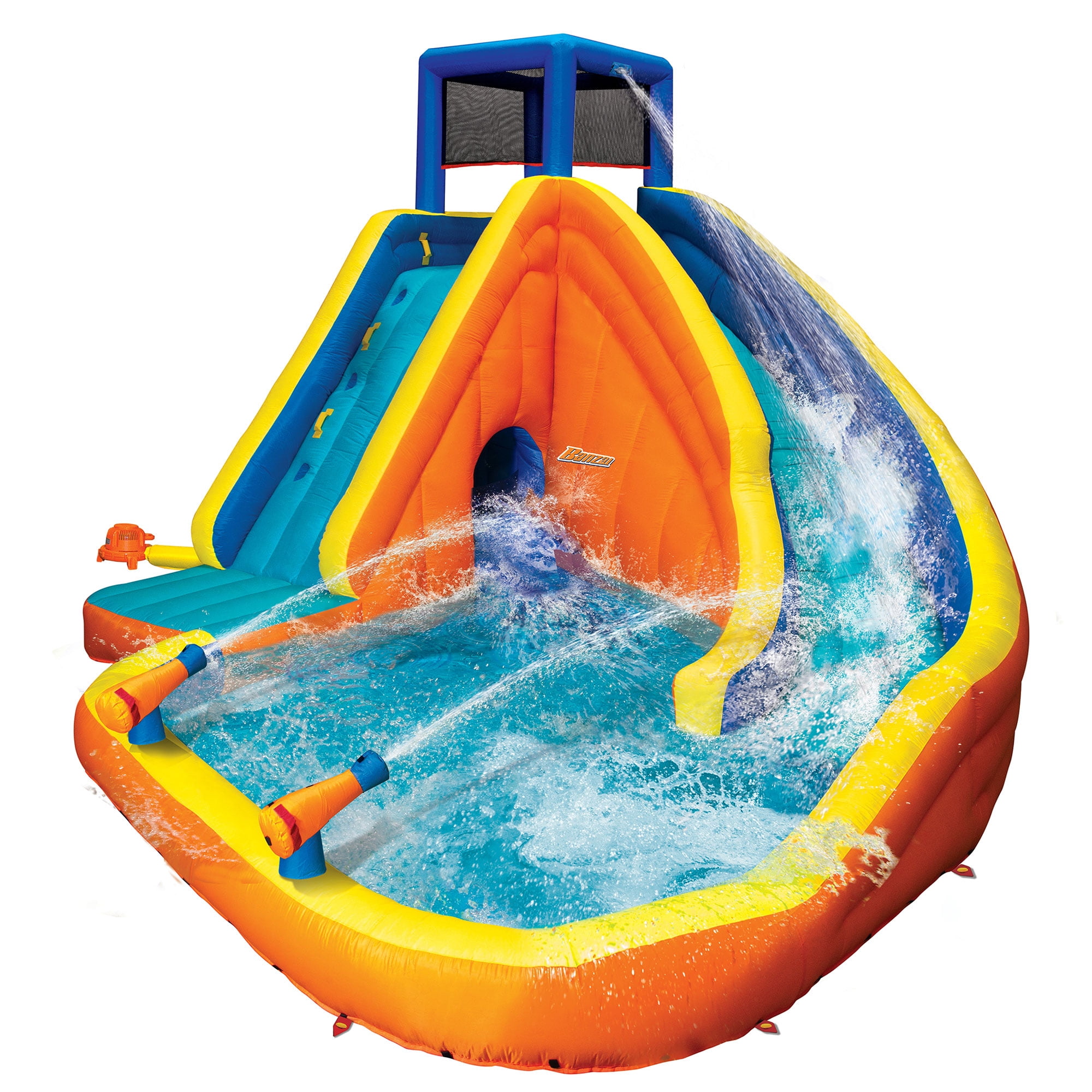 Banzai Sidewinder Falls Inflatable Water Park with Slide and Water Cannons