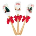 thumbnail image 1 of Christmas Silicone Spatulas, 3 Pieces Premium Heat Resistant Cream Butter Spatula with Wooden Handle, Christmas Cake Decorating Baking Spatula Set For Gifts, Baking, Holiday Parties, 1 of 9