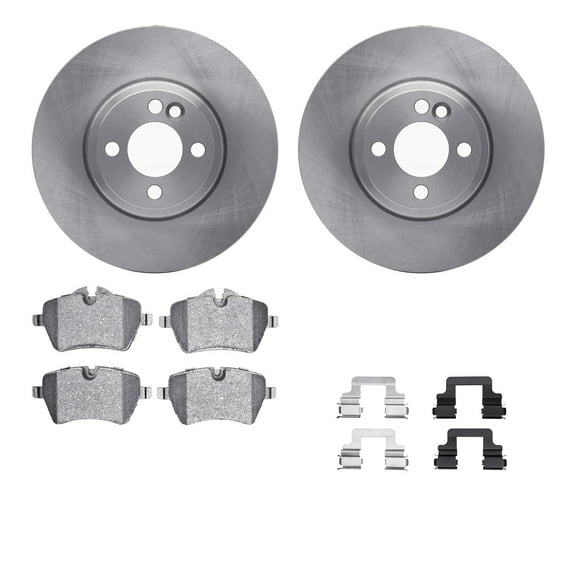 Dynamic Friction Company Front Brake Rotors with 5000 Euro Ceramic Brake Pads includes Hardware 6612-32025