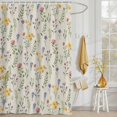 thumbnail image 3 of Shower Curtain Wildflowers Leavs Shower Curtains for Bathroom Decor, Waterproof Polyester Shower Curtain Set with Hooks, Extra Long 72" x 84" Floral Plant Beige, 3 of 9