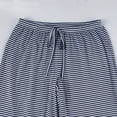 thumbnail image 6 of Bibifish Womens Pants Navy White Striped Pattern Wide Leg Drawstring Waist Pants Baggy Soft Stretchy Casual Beach Daily Wear Loose Pants, 6 of 9
