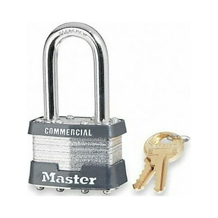 Master Lock Keyed Padlock, 3/4 in,Rectangle,Silver 81LF