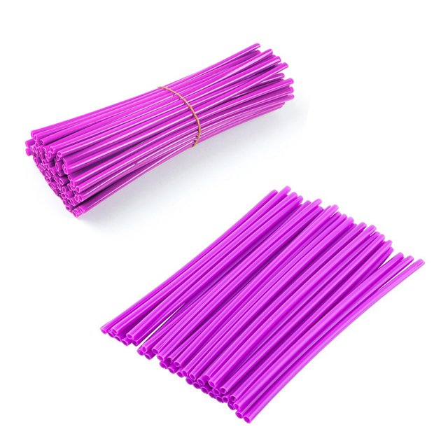 Protector de radios de rueda para motocicleta, Kit de envolturas protectoras para llantas de Motocross, color morado, 36 Uds.