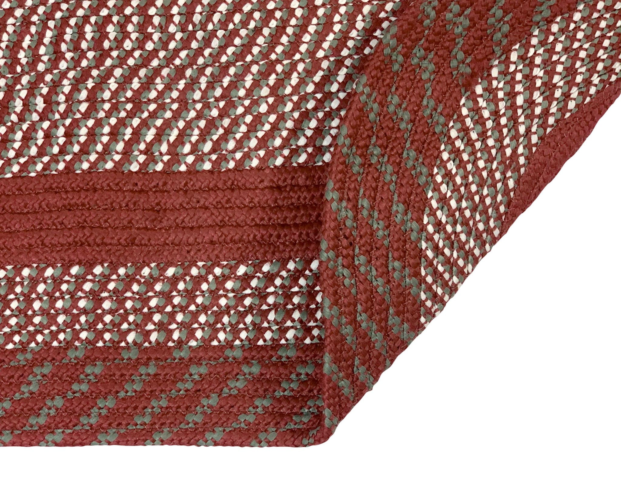 Better Trends Round Braided Rug, 8' (96") Diameter, Reversible Indoor Area Rug for Living Room or Bedroom, Stain-Resistant 100% Polypropylene, Newport Collection – Barn Red