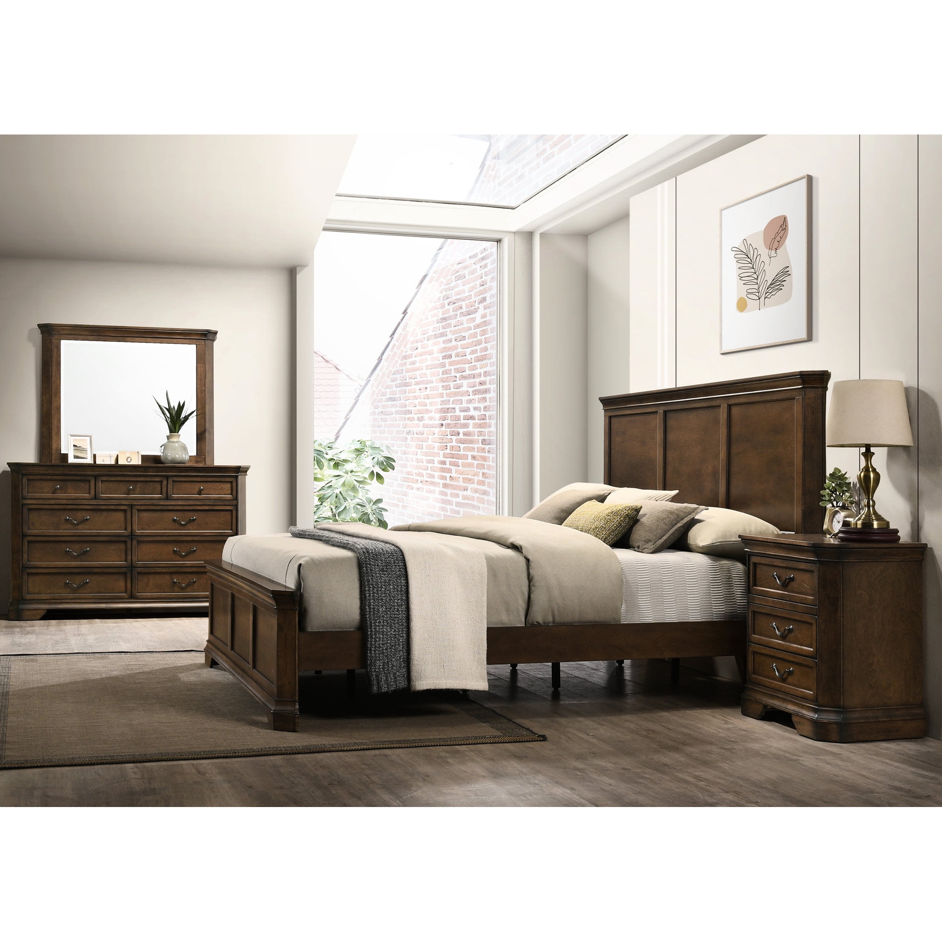 Queen Bed and Bedroom Set | American Traditional Style in Bedroom | Visible Wood Grain Details | Helps with Bedroom Furniture Uniqueness