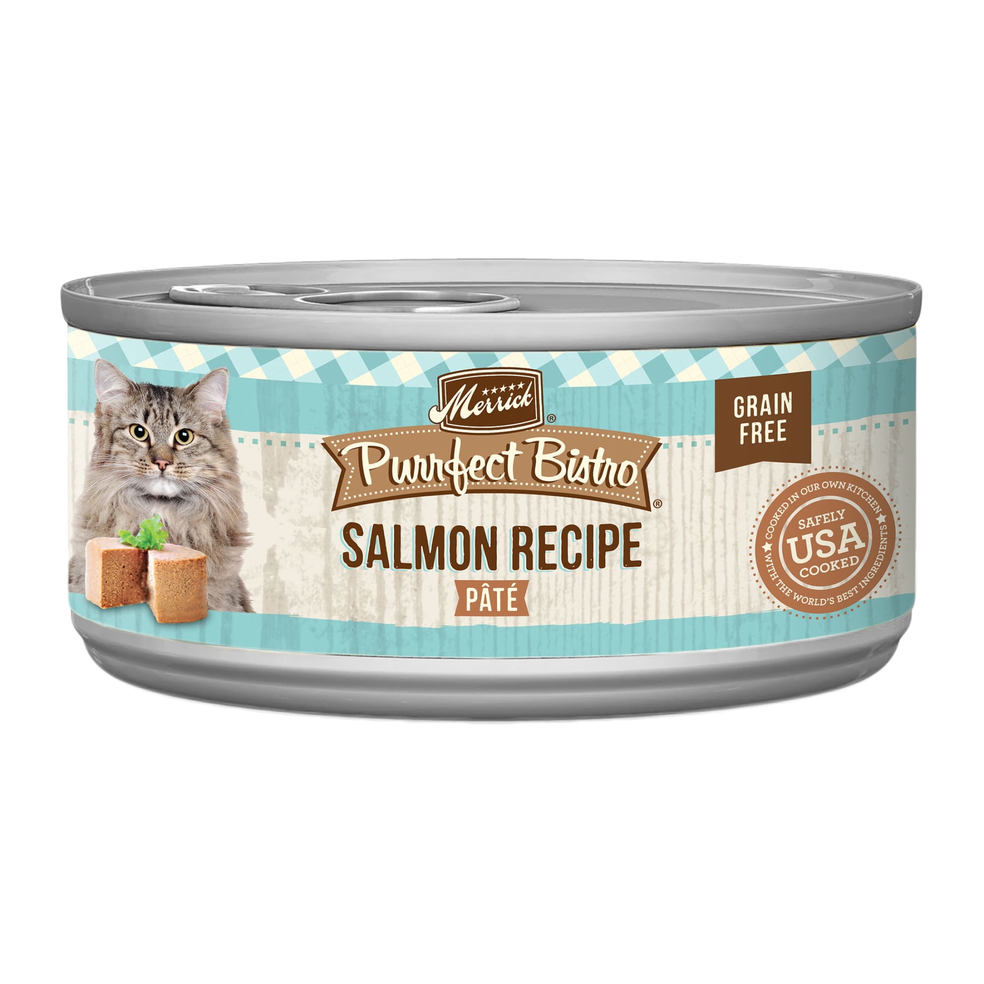 Merrick Purrfect Bistro, Grain Free Premium Salmon, Wet Cat Food Pate, 24 Count, 3 oz Cans
