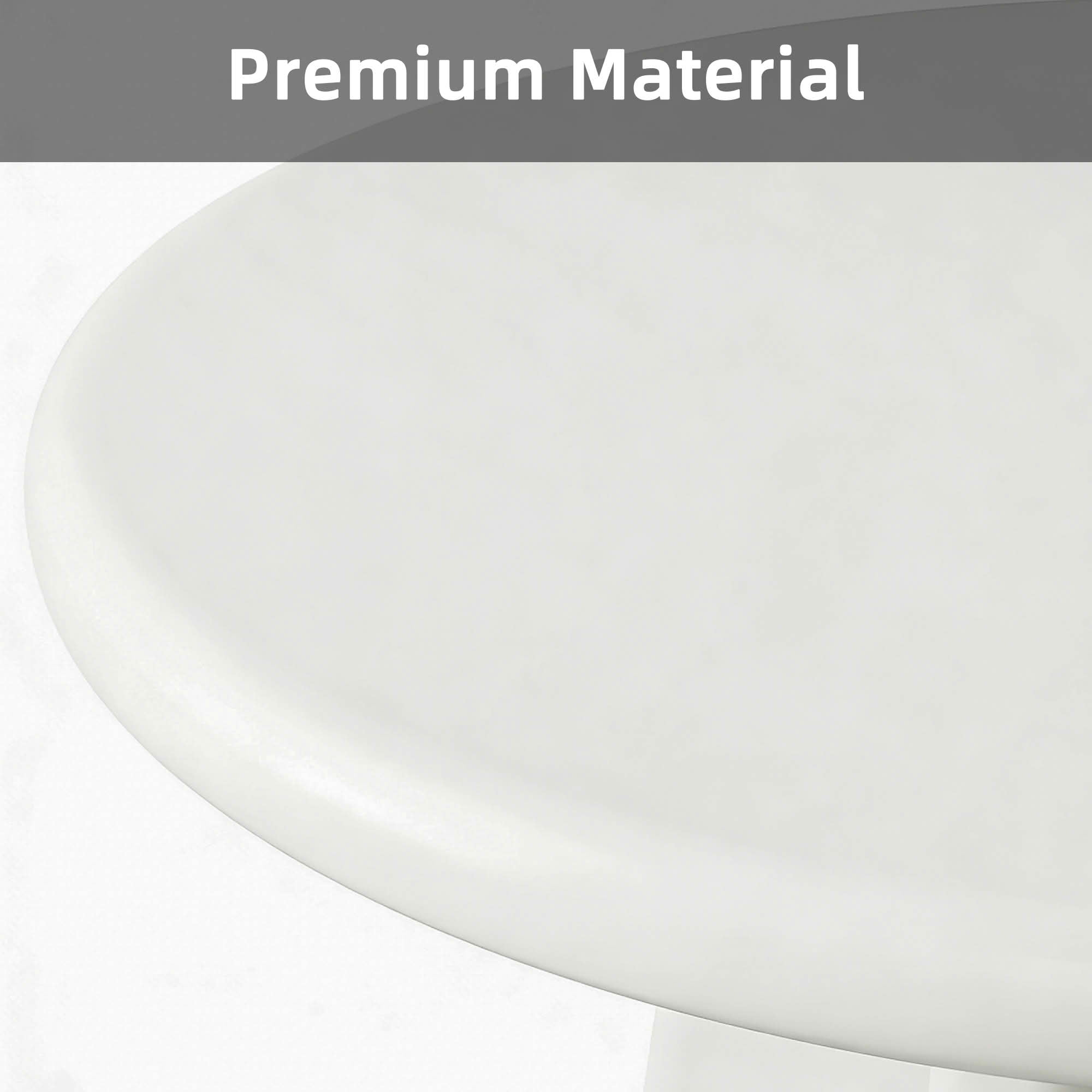 MAYEERTY 31.5 Inch Round Dining Table, White Minimalist Kitchen Dinner Table with Intersecting Cross Base for 2 to 4 People