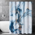 thumbnail image 2 of Blue Gold Marble Shower Curtain Set, Abstract Granite Pattern Shower Curtains for Bathroom Décor, Luxury Modern Waterproof Bath Accessories with 12 Metal Hooks, 72 x 72, 2 of 6