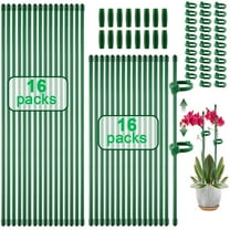 Remiawy 32 Pack Plant Support Stakes, 15.7 inch & 11.8 inch Plant Stakes, Adjustable Length Plant Sticks Garden Stakes with Clips for Indoor Outdoor Plants Potted Orchid Amaryllis Monstera Tomato