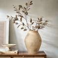thumbnail image 3 of LuxenHome Rustic Terracotta Vase with Ribbed Texture, 15'''''''' Tall Brown Accent for Shelves & Tabletops, 3 of 9