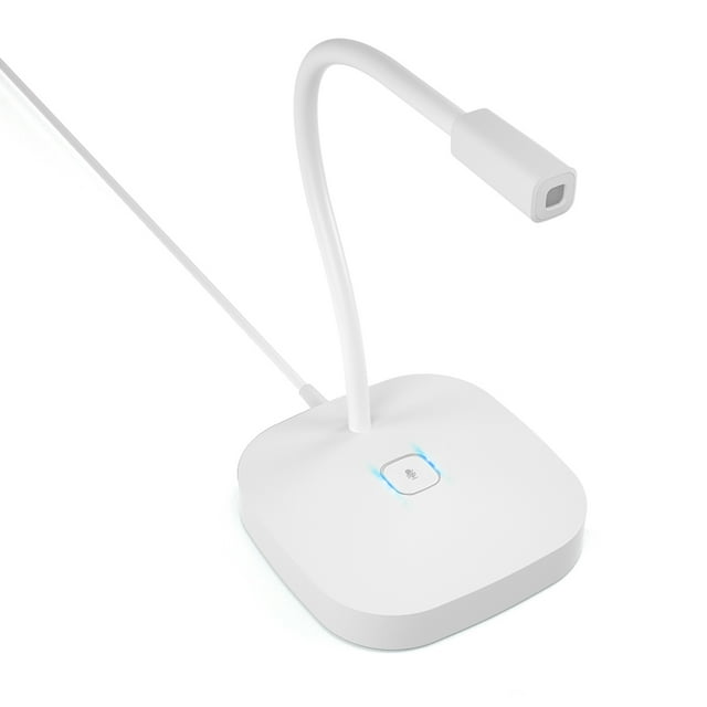 Desktop Computer Microphone USB Wired Microphone 360 Degrees Omnidirectional Condenser Mic Adjustable Neck with Mute Touch-Button Plug & Play for Computer PC Laptop Office Meeting Recording