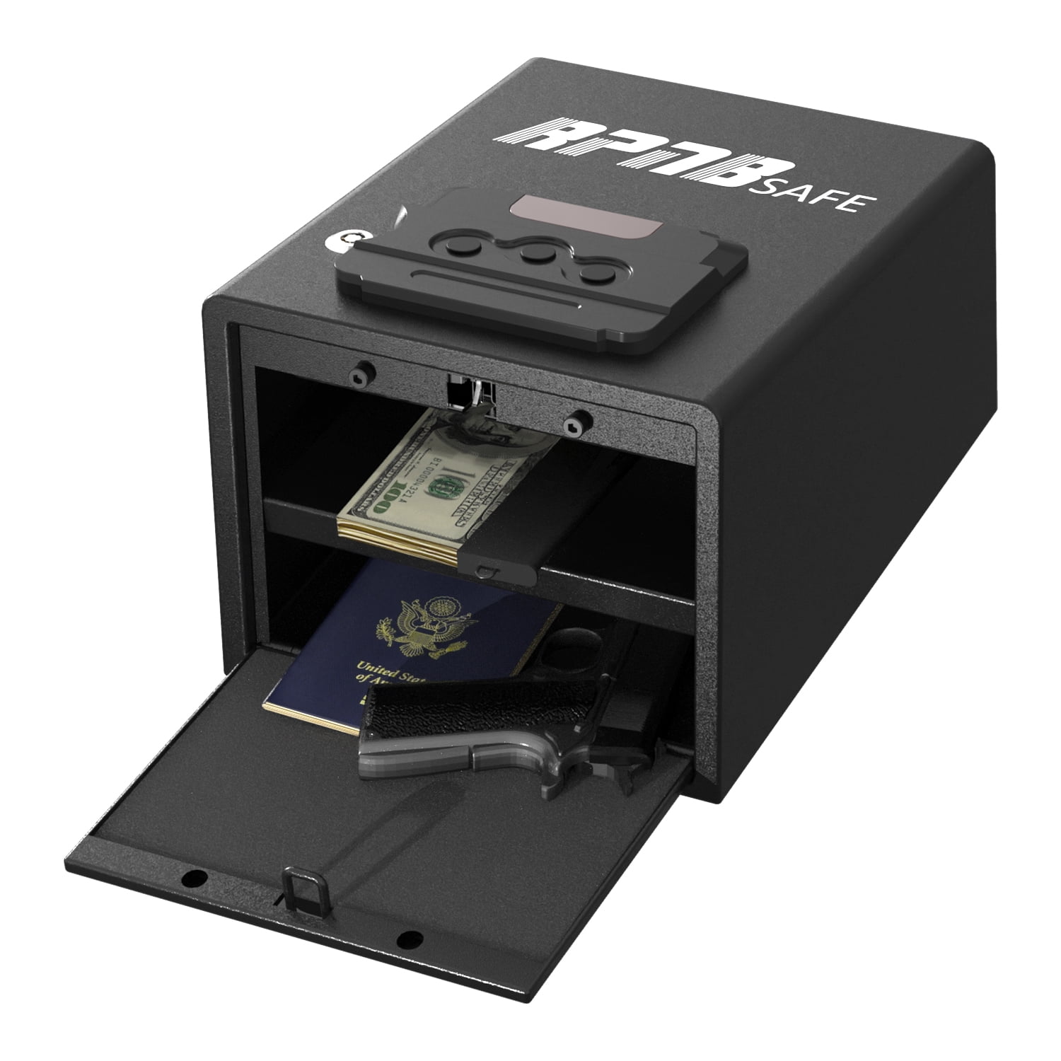 RPNB Gun Safe QuickAccess Pistol Safe with RFID Digital Key Pad
