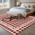 thumbnail image 5 of 8x10 Washable Area Rug, Retro Mottled Non-Slip Extra Large Rectangle Rug for Living Room Bedroom, Country Star Berry Farmhouse Red Buffalo Plaid Indoor Floor Mat for Home Decor, 5 of 9