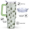thumbnail image 3 of Light Green Winter Pine Trees 40 Oz Tumbler with Handle Lid and Straw Stainless Steel Double Walled Vacuum Insulated Cup Merry Christmas Gifts Tumbler for Women Men Friends Outdoor Indoor, 3 of 6