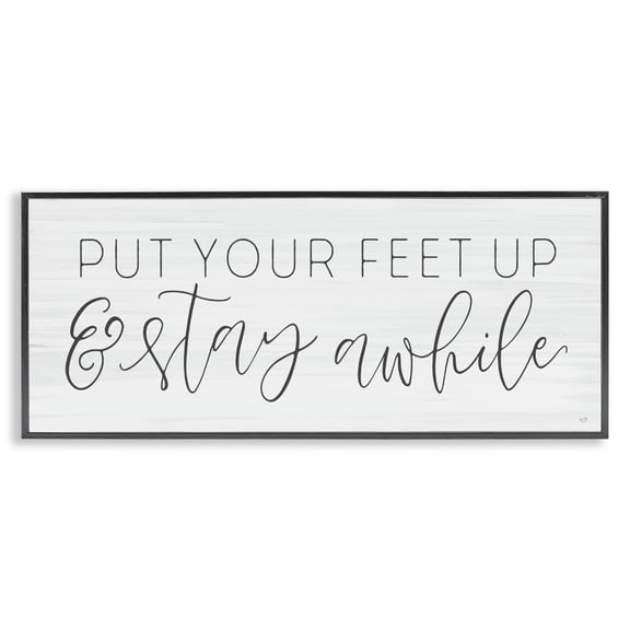 Stupell Industries Farmhouse Put Your Feet Up Black Framed Giclee Art, 24 x 10, by Lux Me Designs