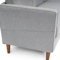 thumbnail image 5 of Mellow Hana Modern Upholstered Linen Fabric Sofa with Armrest Pockets, Heather Grey, 5 of 7