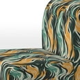 thumbnail image 4 of Designart "Regal Jungle In Orange And Green I" Orange Abstract Upholstered Accent Chair - Modern Arm Chair For Living Room, 4 of 7