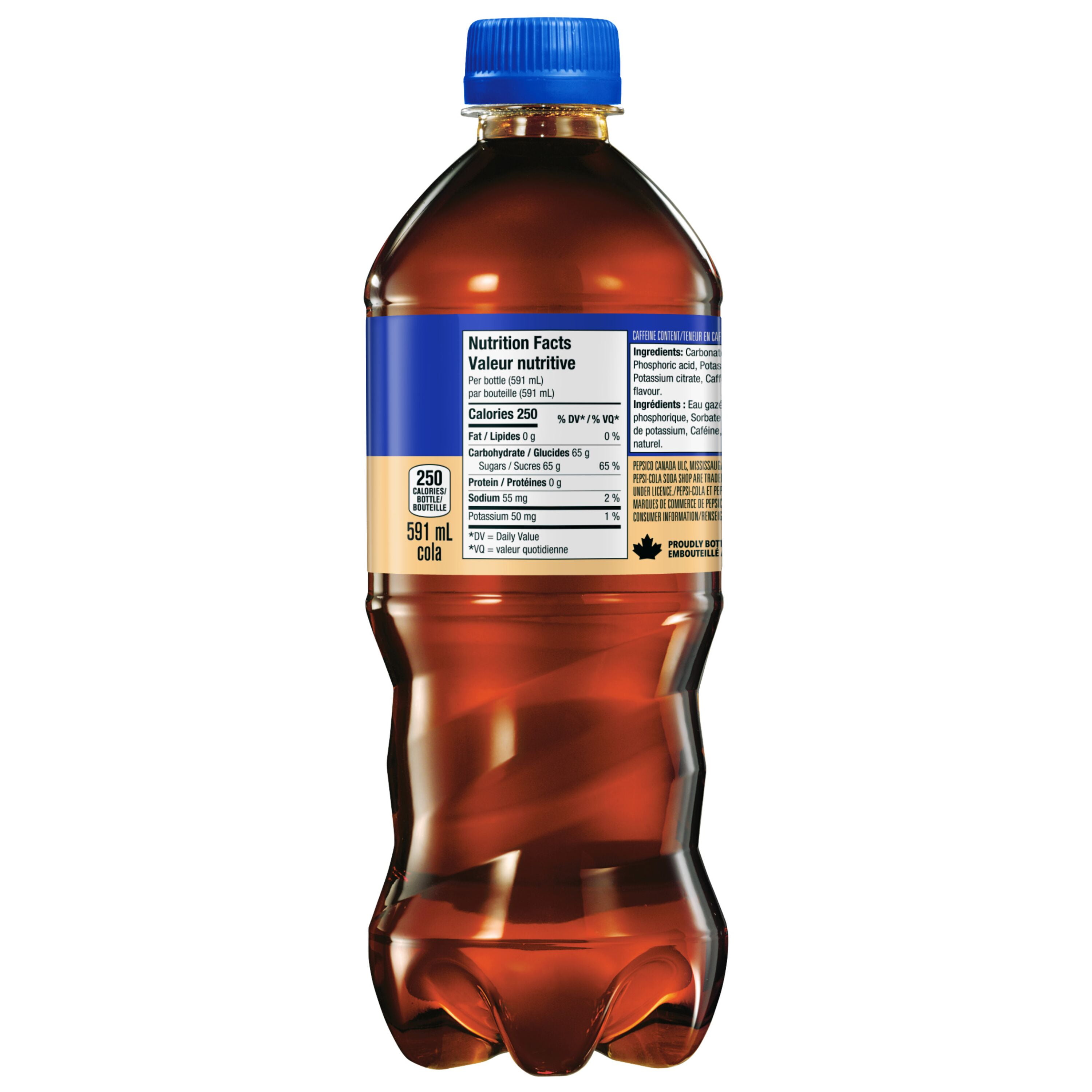 Pepsi Cola Soda Shop Cream Soda 591 mL, Bouteille