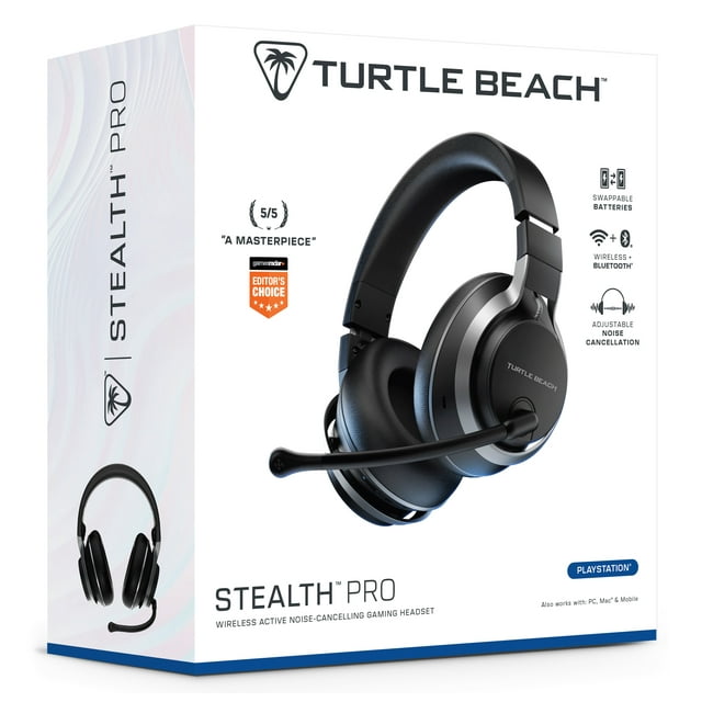 Turtle Beach® Stealth™ Pro Multiplatform Wireless Noise-Cancelling Gaming Headset for PlayStation® (Black)