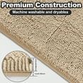 thumbnail image 4 of Yujoon Super Soft Chenille Bathroom Rug Non-Slip Absorbent Machine Washable Bath Mat, 24"x44", Camel, 4 of 8