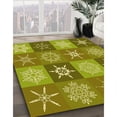 thumbnail image 3 of Ahgly Company Machine Washable Indoor Round Transitional Dark Yellow Green Area Rugs, 4' Round, 3 of 7