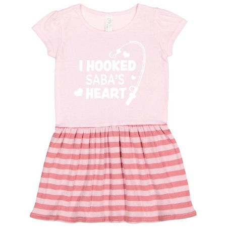 

Inktastic I Hooked Saba s Heart with Fishing Rod Gift Toddler Girl Dress