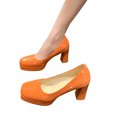 thumbnail image 5 of Miluxas 2025 Clearance! Women's Pumps Clearance,Low Chunky Block Heels,Square Toe Patent Women Dress Shoes for Party Office, 5 of 8