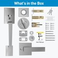 thumbnail image 3 of Front Door Handle and Deadbolt Set Single Cylinder and Lever Handle Fit Entry Door Reversible for Right and Left Handed Doors Rust and Heavy Duty Matte, 3 of 8