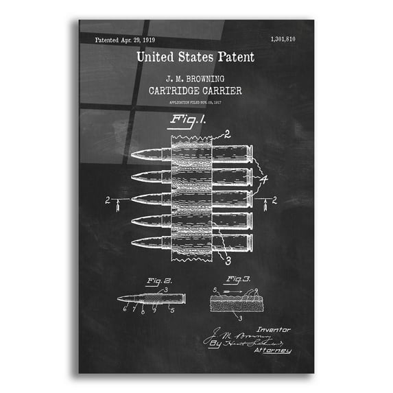 Epic Art 'Carrier Blueprint Patent Chalkboard,' Acrylic Glass Wall Art, 16"x24"