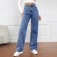thumbnail image 6 of Girl's Cute Baggy Wide Leg Jeans Elastic High Waisted Denim Pants Bottoms With Pockets, 6 of 7