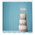 thumbnail image 3 of Ambesonne Colorful Shower Curtain, Happy Big Birthday Cake, 69"Wx75"L, Pale Teal and Multicolor, 3 of 5