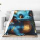 thumbnail image 1 of Fotbe Adorable Blue Baby Dragon Manta de Franela Acolchonada con Estampado, Súper Suave y Esponjosa, Extra Grande para Sofá, Cama, Uso Todo el Año-40"x30", 1 of 7