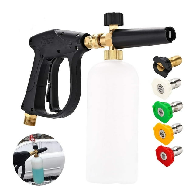 3000 PSI Max High Pressure Washer Gun, M22 Thread, Snow Foam Lance,Car Snow Foam Cannon,with
