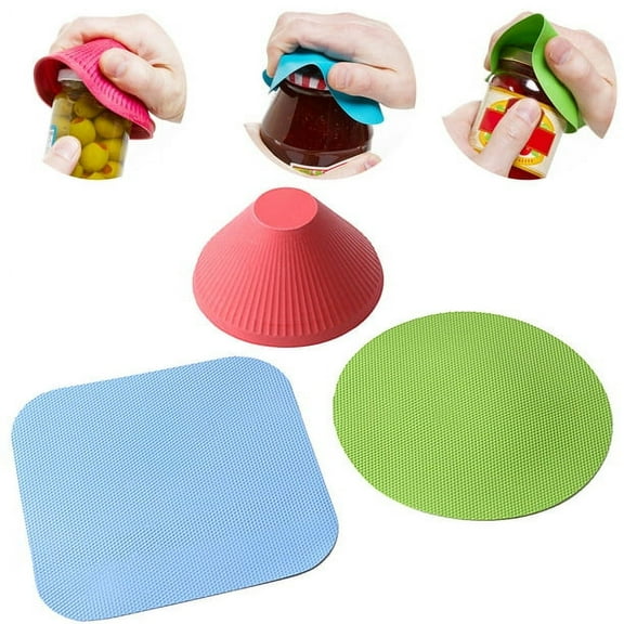 leaveforme 3 Pcs of Jar Openers, Non Slip Jar Gripper, Multi-Purpose Reusable Rubber Gripper Jar Opener, Apply for Seniors With Weak Hands Gripper Rubber Jar