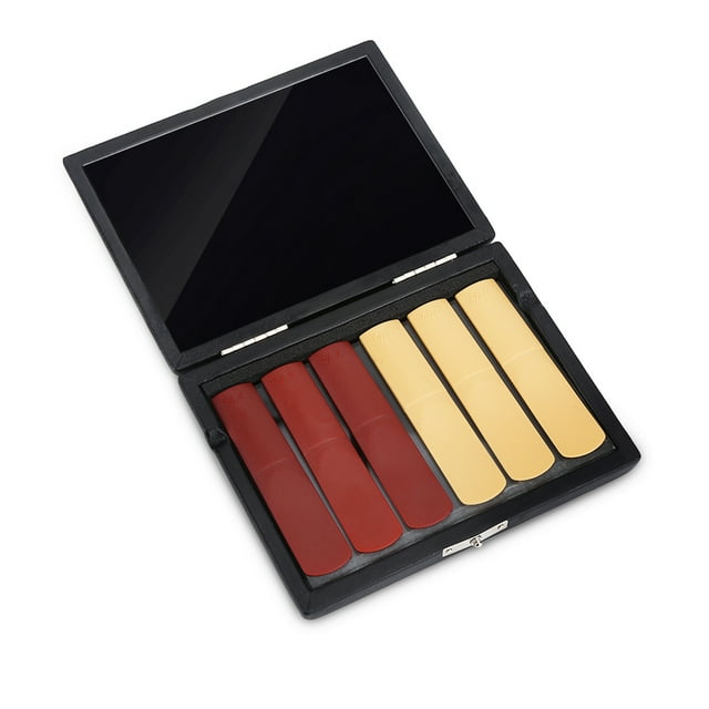 Saxophone Reed Case PU Leather Reeds Case For Clarinet Saxophone Reed Storage Case With Slots For 6Pcs Reeds