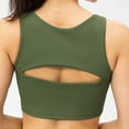 thumbnail image 4 of Push up Sports Bra for Women Sexy Hollow Crop Tops with Removable Cups Workout Fitness Yoga Bra - Green, 4 of 7